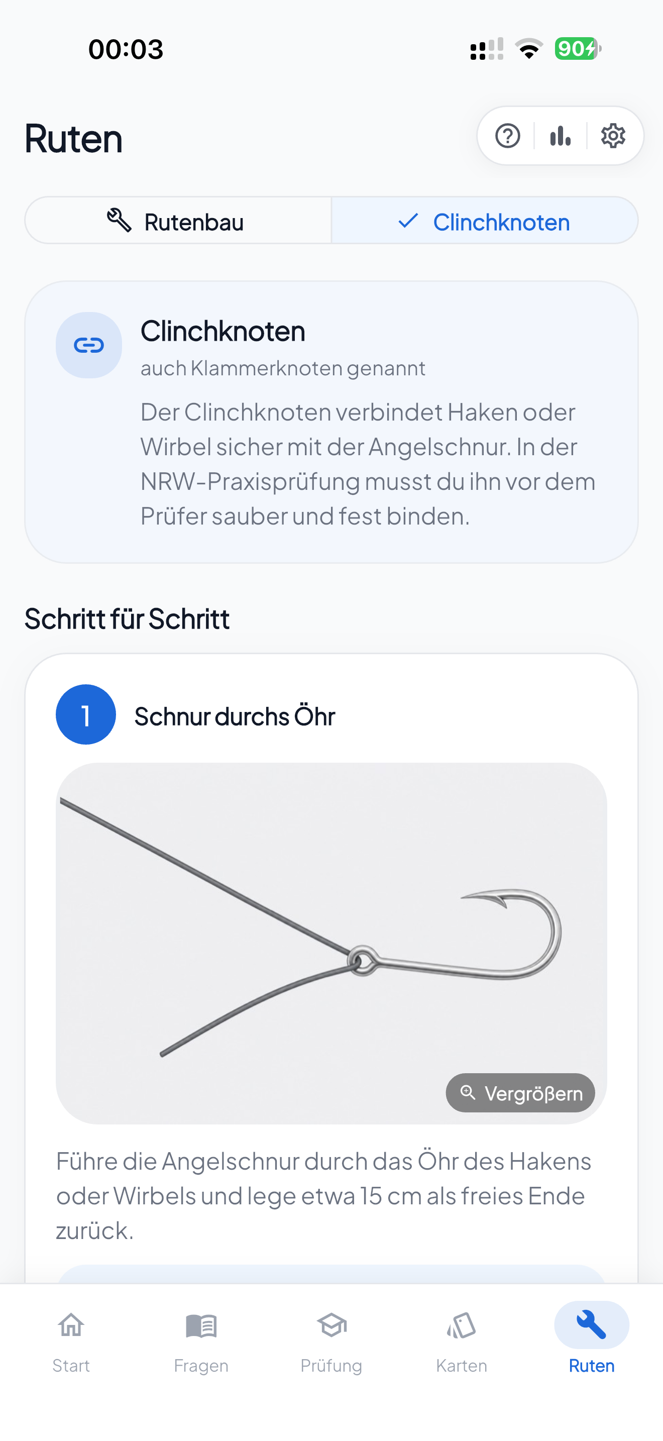 FischFit — Clinchknoten Schritt für Schritt